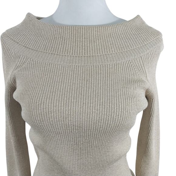 NWOT! TALBOTS! GOLDEN DELICIOUS RIBBED ROLL NECK 3/4 SLEEVE SWEATER! SZ S - Picture 3 of 11